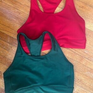 Women's Red and Green DSG Sports Bras